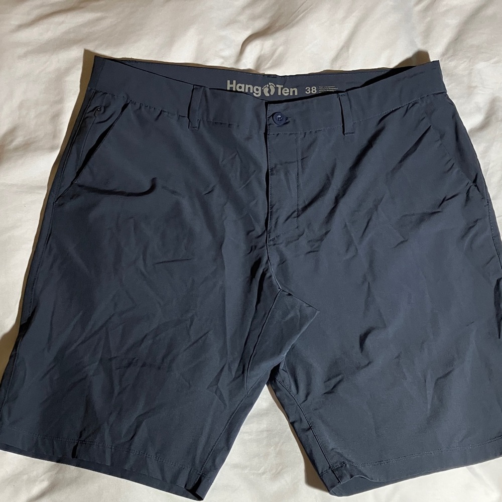 Hang Ten Men's Dark Blue Flat Front Shorts 38”